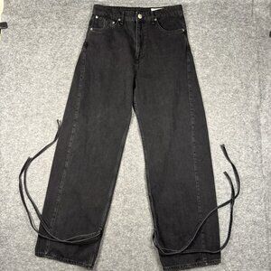 Rag & Bone Jeans Womens 29 Black Denim Baggy Wide Leg Grunge Hip Hop Goth